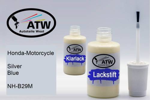 Honda-Motorcycle, Silver Blue, NH-B29M: 20ml Lackstift + 20ml Klarlack - Set, von ATW Autoteile West.